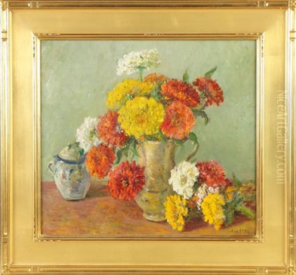 Floral Still Life Oil Painting by Olive Parker Black