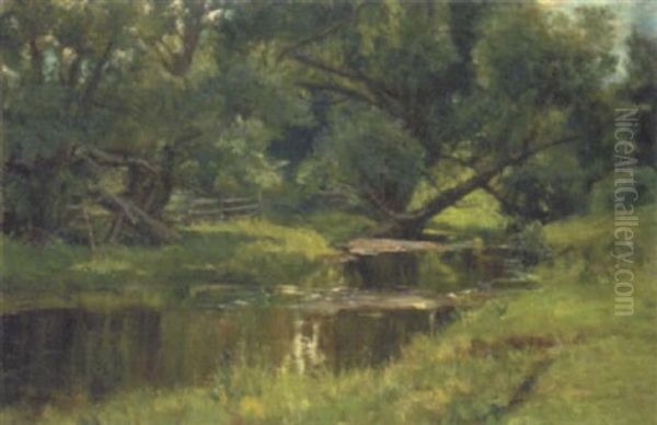 The Winding Stream Oil Painting by Olive Parker Black