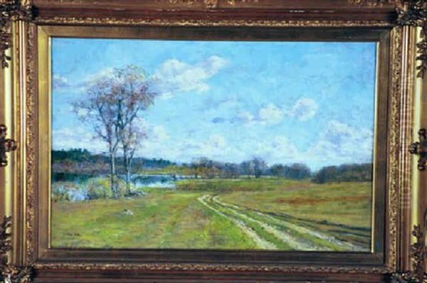 Road By The River Oil Painting by Olive Parker Black