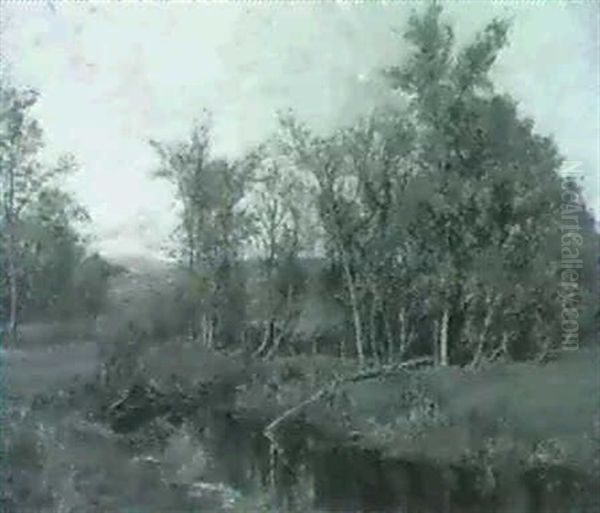 A Berkshire Brook. Oil Painting by Olive Parker Black