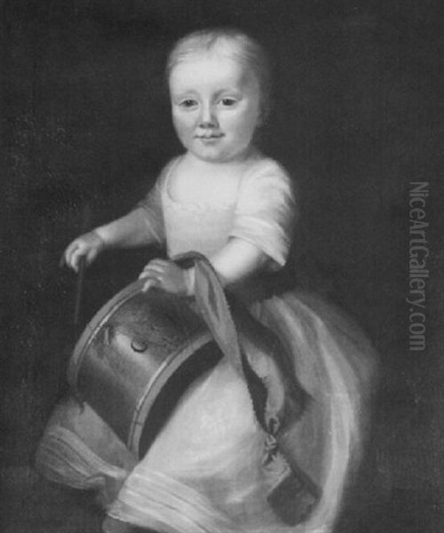 Boy With A Drum Oil Painting by Joseph B. Blackburn