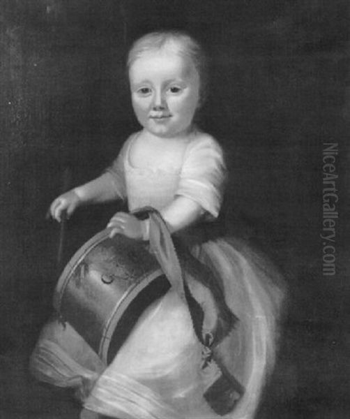 Boy With A Drum Oil Painting by Joseph B. Blackburn