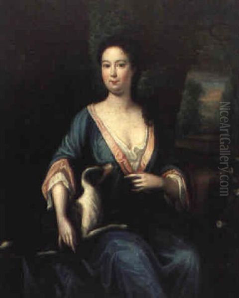 Portrait Of A Lady With A Dog Oil Painting by Joseph B. Blackburn