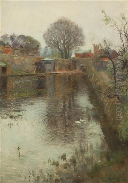 The Mill Stream Oil Painting by Thomas Bromley Blacklock