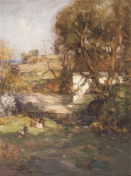 By The Mill Stream Oil Painting by Thomas Bromley Blacklock