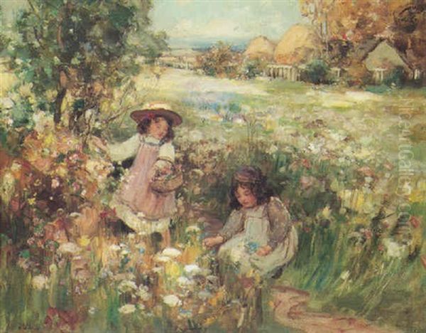 Picking Flowers by Thomas Bromley Blacklock