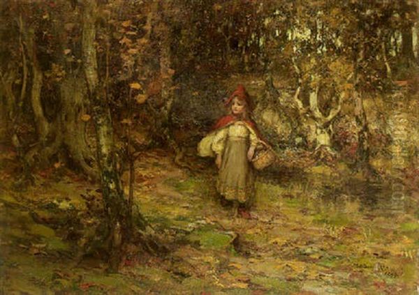 Red Riding Hood Oil Painting by Thomas Bromley Blacklock