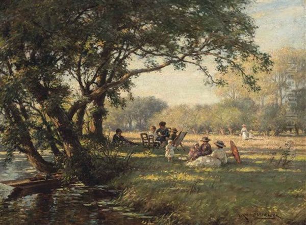 A Picnic By The River Ouse by William Kay Blacklock