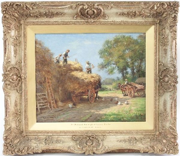 The Stackyard, Hemingford Abbots, Hunts Oil Painting by William Kay Blacklock