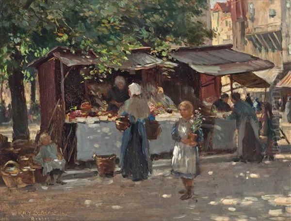 Market Day, Bruges Oil Painting by William Kay Blacklock