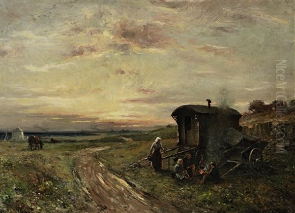 Abendliche Rast Oil Painting by William Kay Blacklock