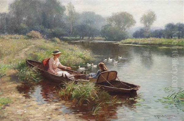 Boating On The River Oil Painting by William Kay Blacklock