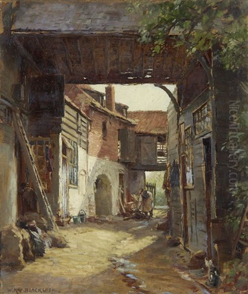 Wool Stapler's Yard, St. Ives Oil Painting by William Kay Blacklock