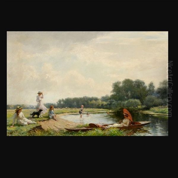 A Day At The River Oil Painting by William Kay Blacklock