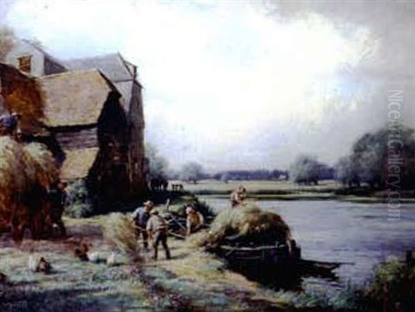 The Hay Barge Oil Painting by William Kay Blacklock