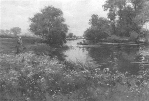 On The Ouse, Houghton, Huntington Oil Painting by William Kay Blacklock