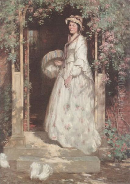 Lady With A Parasol Oil Painting by William Kay Blacklock