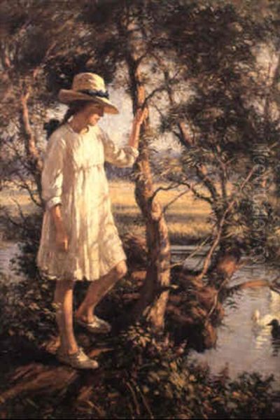 A Quiet Backwater Oil Painting by William Kay Blacklock