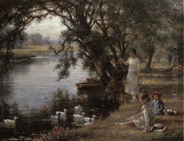 By The River Oil Painting by William Kay Blacklock