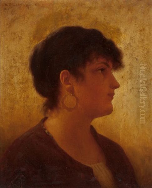 Portrait Of An Italian Woman Oil Painting by Walter Blackman