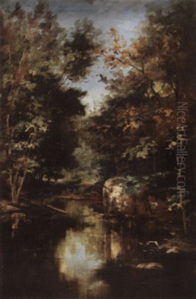 Woodland Stream Oil Painting by Arthur Edward Blackmore