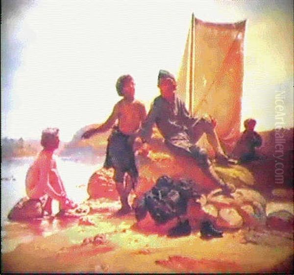 Sotarpojkarna Oil Painting by Johan Zacharias Blackstadius