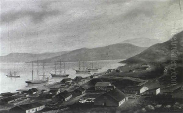 An Early View Of San Francisco Bay Oil Painting by James Stuart Blackton