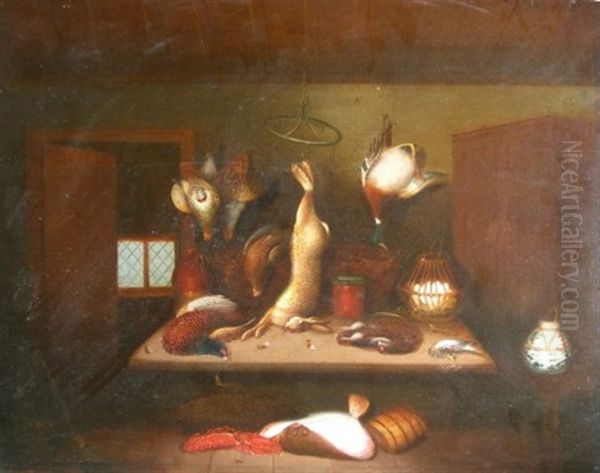 Still Life With Game And Fish Oil Painting by Benjamin Blake