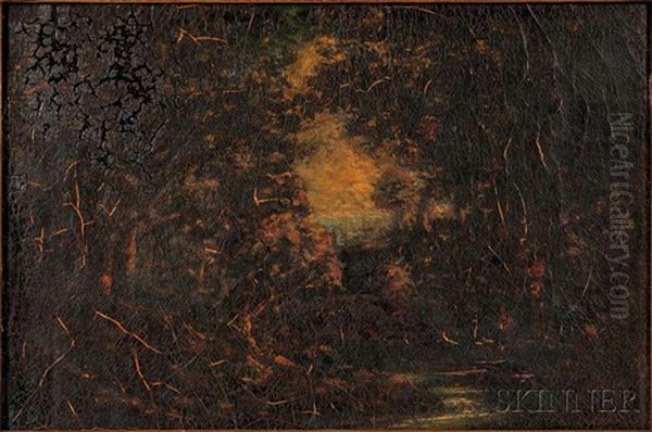 Woodland Stream Oil Painting by Ralph Albert Blakelock