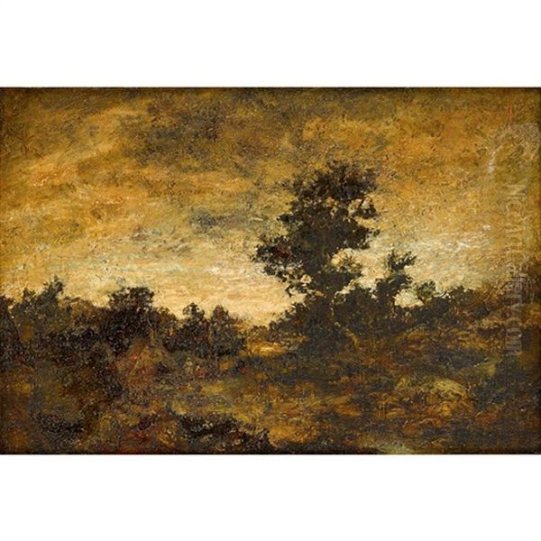 Encampment (indian Encampment) Oil Painting by Ralph Albert Blakelock