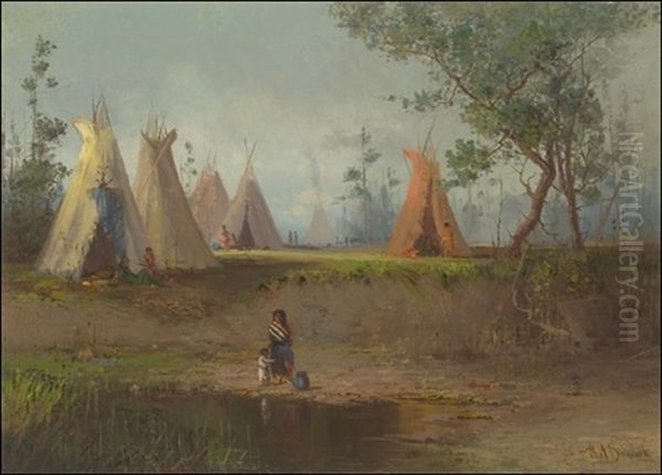 Encampment On The Upper Missouri Oil Painting by Ralph Albert Blakelock