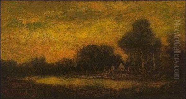 Sunset Oil Painting by Ralph Albert Blakelock