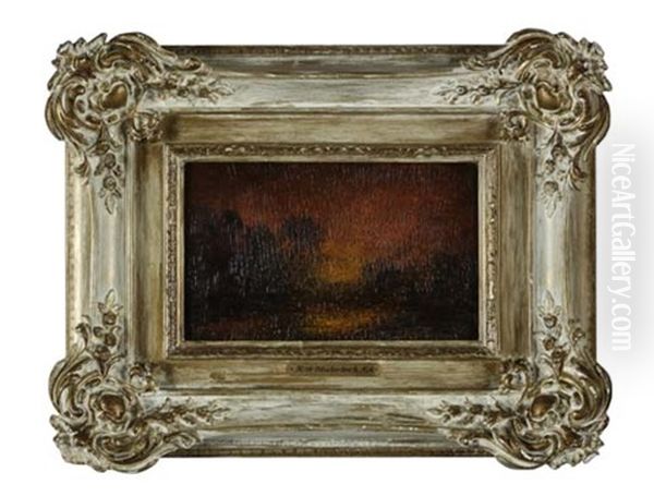 Sunset Oil Painting by Ralph Albert Blakelock