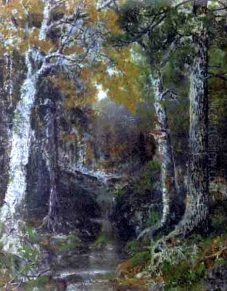 Cathedral Woods Oil Painting by Ralph Albert Blakelock