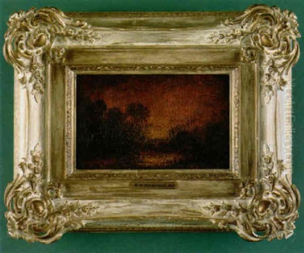 Autumn Sunset Oil Painting by Ralph Albert Blakelock