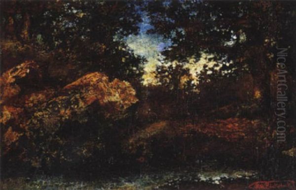 Sous-bois Oil Painting by Ralph Albert Blakelock