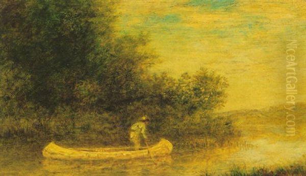 Indian Fisherman Oil Painting by Ralph Albert Blakelock