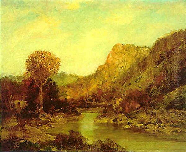 Western Stream Oil Painting by Ralph Albert Blakelock