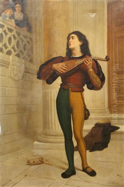 Minstrel Oil Painting by Celestin-Joseph Blanc