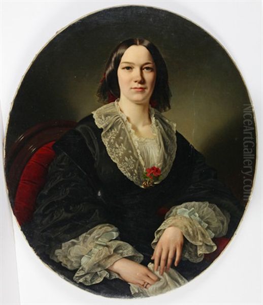 Portrait Der Maria Suwarina Rebekka Thyen, Geb. Wilkens. Portrait Des Oltmann Thyen (2 Works) Oil Painting by Louis Ammy Blanc