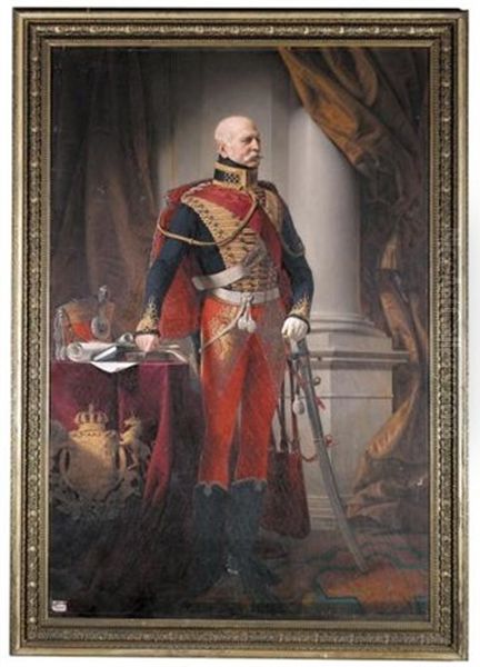 Portrait Of Ernest August I, King Of Hanover (ernst August I, Konig Von Hannover) Oil Painting by Louis Ammy Blanc