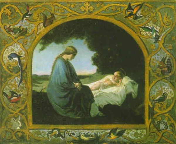 La Vierge Et L'enfant Jesus Oil Painting by Henri Emmanuel Blanc-Fontaine