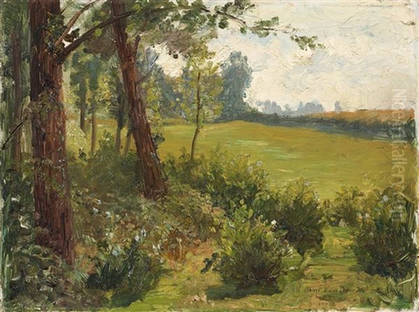 Landschaft Mit Wiese Und Baumen Oil Painting by Ernest Blanc-Garin