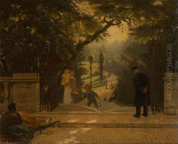 Dans Le Parc De Bruxelles Oil Painting by Ernest Blanc-Garin