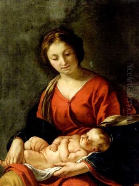 La Vierge A L'enfant Endormi Oil Painting by Jacques Blanchard