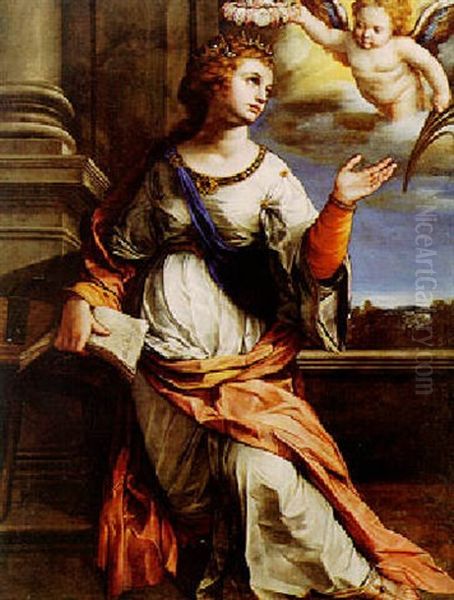 Saint Catherine Of Alexandria Oil Painting by Jacques Blanchard