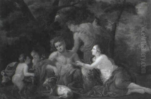 Bacchus And Ariadne On The Island Of Naxos Oil Painting by Jacques Blanchard