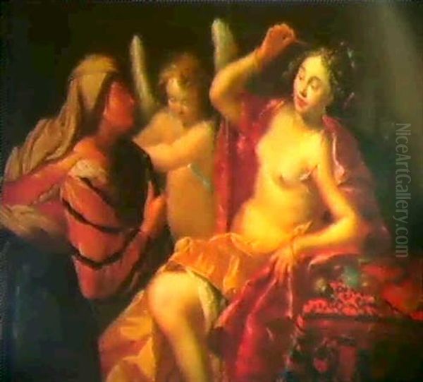 Eine Allegorie Der Verganglichkeit. Oil Painting by Jacques Blanchard