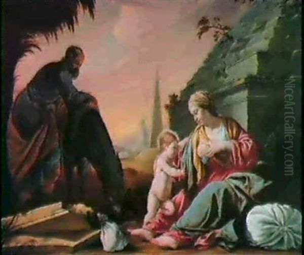 The Rest On The Flight Into Egypt Oil Painting by Jacques Blanchard