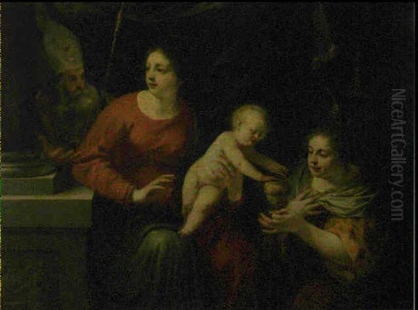 La Vierge A L'enfant Avec La Madeleine Et Saint Simeon Oil Painting by Jacques Blanchard